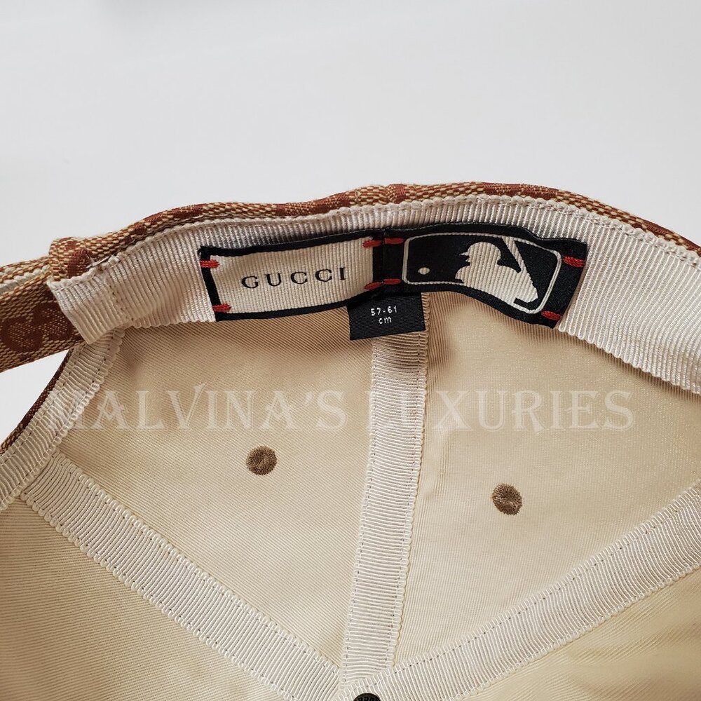 GUCCI BASEBALL CAP LA DODGERS GG SUPREME LOGO CANVAS PATCH HAT sz 57 - 61 - Picture 9 of 14